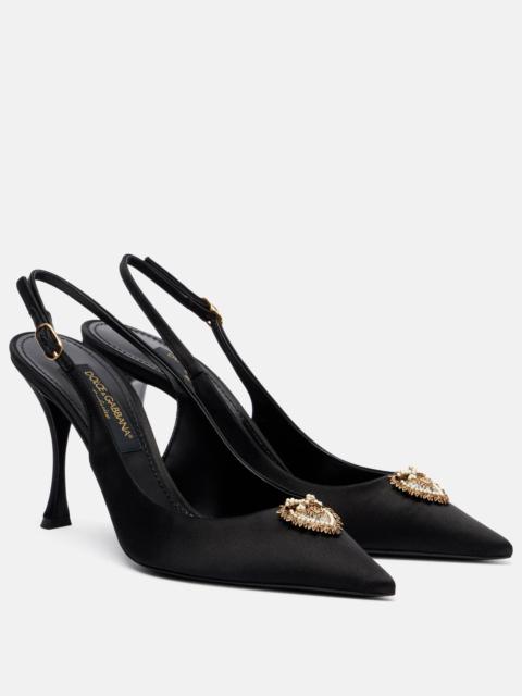 Devotion 90 satin slingback pumps