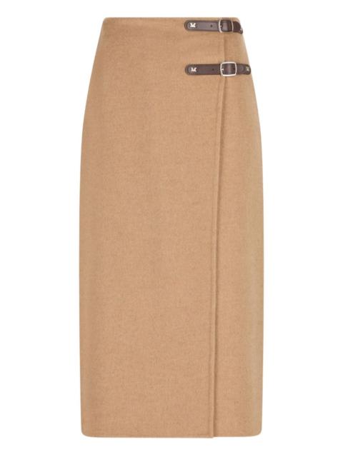 buckle-detail midi skirt