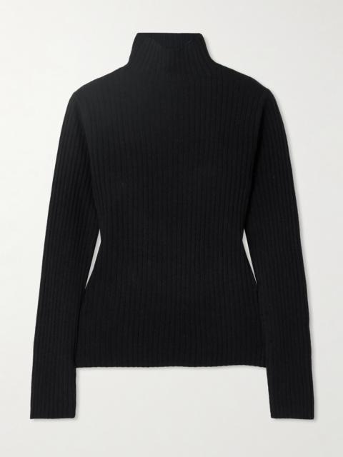 Ariana Ribbed Turtleneck Cashmere Sweater