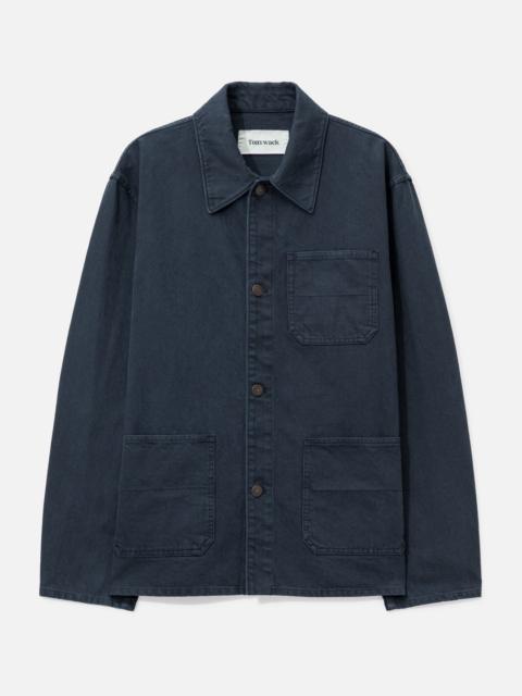 GARMENT WASHED COTTON TWILL UTILITY JACKET