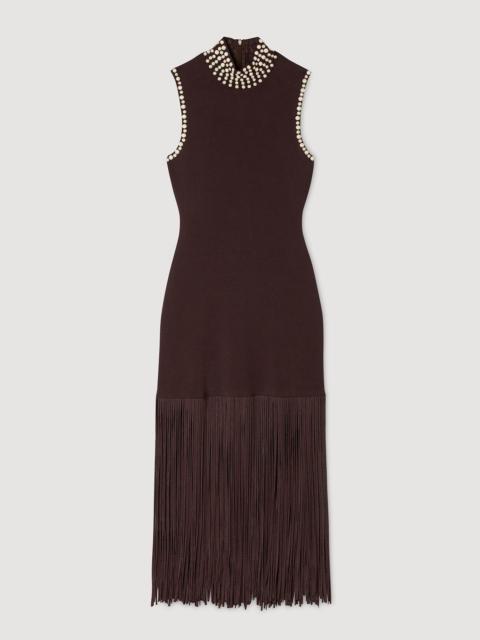FRINGED KNIT MAXI DRESS