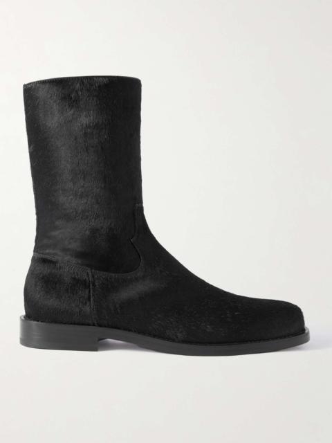 Calf Hair Biker Boots