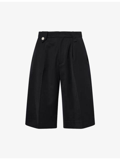 Daisy Wide-Leg Woven Shorts