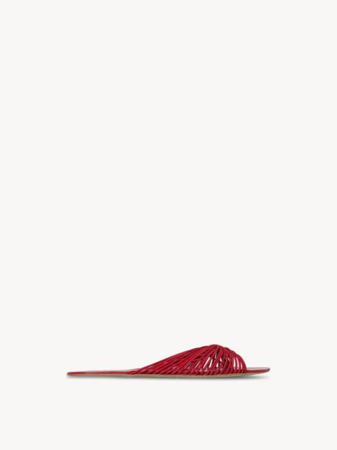 Sara Slide Sandal in Elastic and Leather