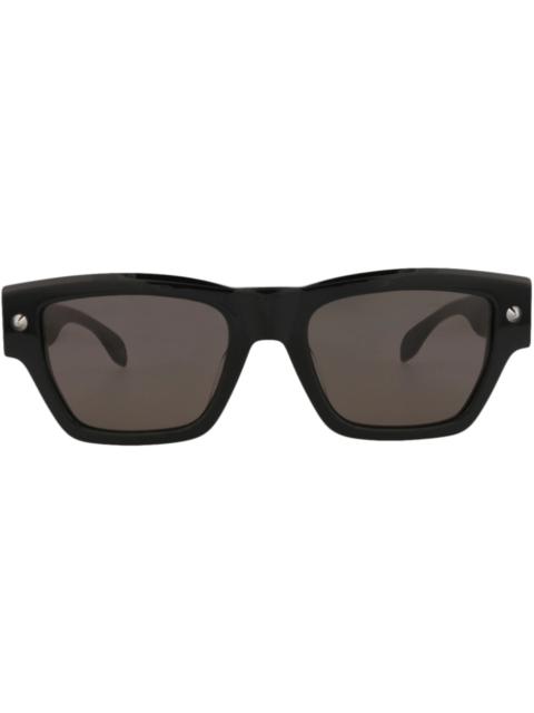 Alexander McQueen Square-Frame Recycled Acetate Sunglasses Black Black Grey (AM0409S-30014340-001)