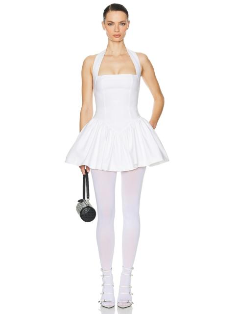 Faille Halter Mini Dress