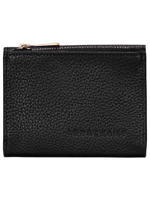Le Foulonné Compact wallet Black - Leather