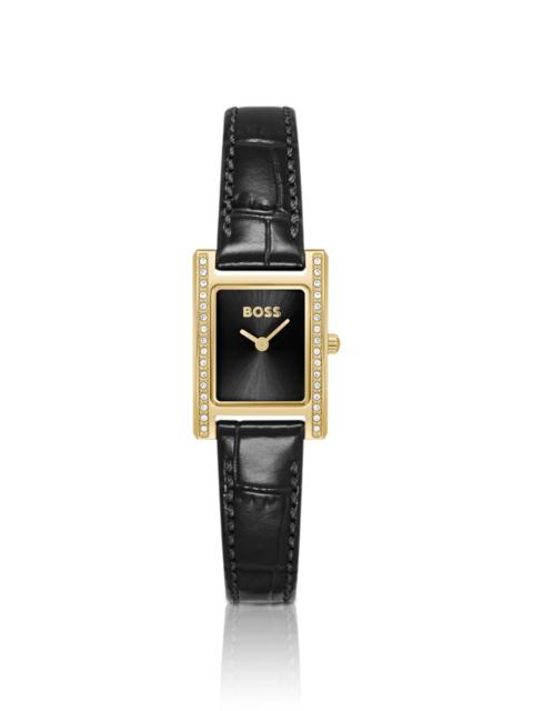 BLACK-DIAL WATCH WITH GOLD EFFECT