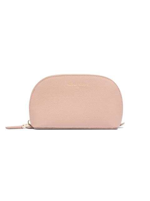 Pink tumbled leather pouch