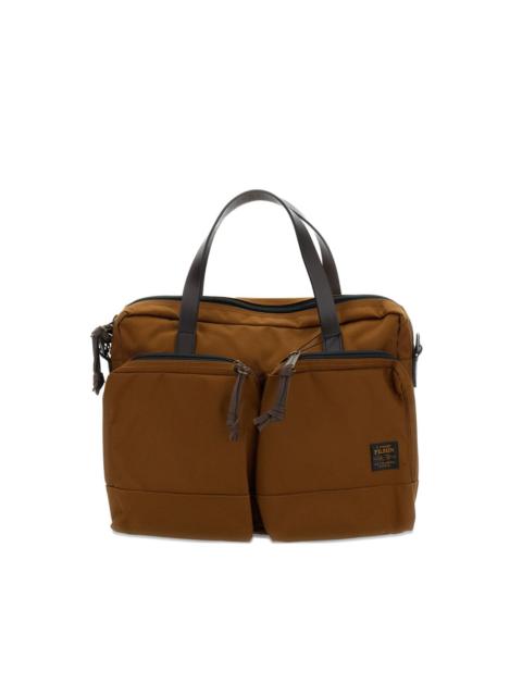 flap strap cotton twill shoulder bag