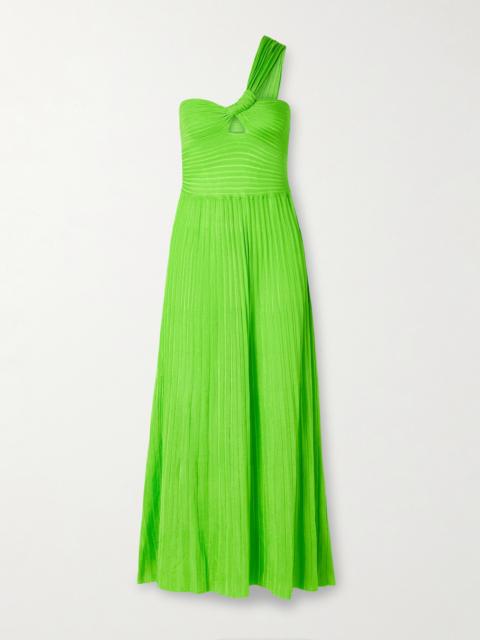 Altura One-shoulder Ribbed Silk Midi Dress