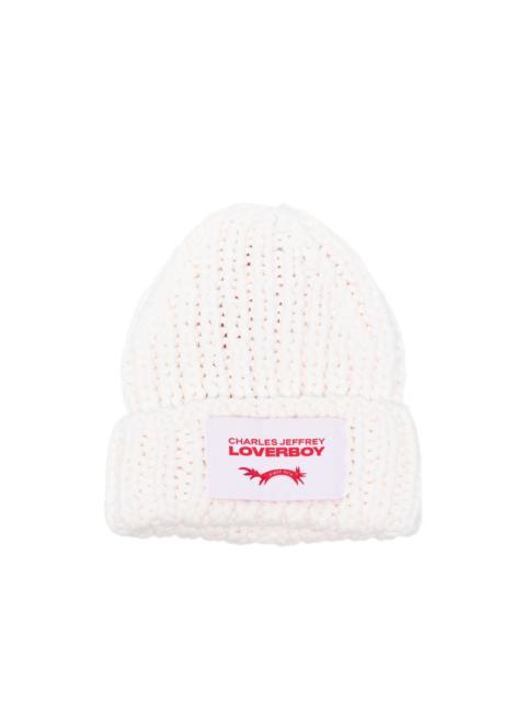 Chubby logo-patch beanie hat