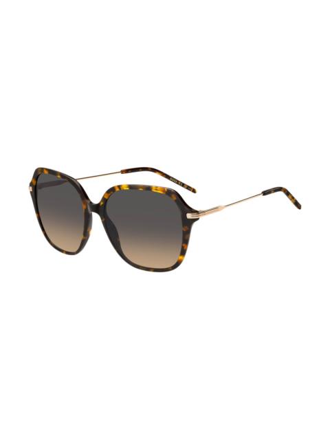 HAVANA-ACETATE SUNGLASSES WITH ROSE-GOLD-TONE TEMPLES