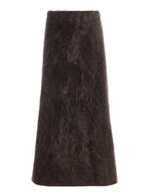 Asta Brushed Cashmere Midi Skirt brown