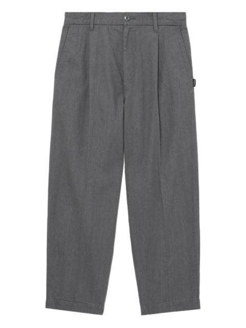pleated-pocket cuffed trousers