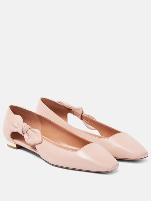 Very Bow Tie leather ballet flats