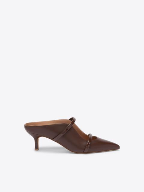 Maureen 45 Dark Brown Leather Kitten Heels