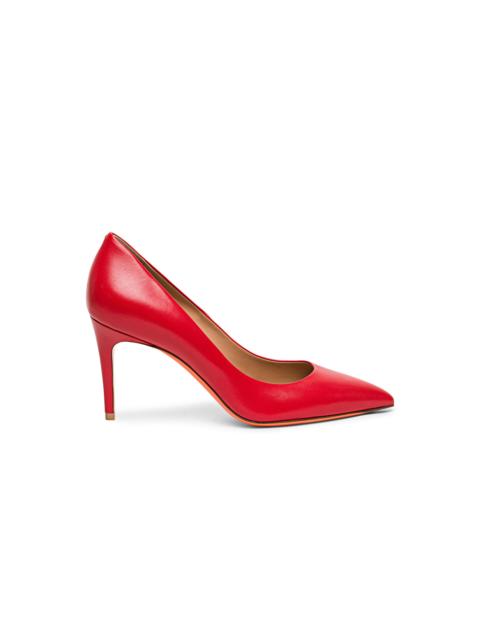 Women's red leather high-heel pump