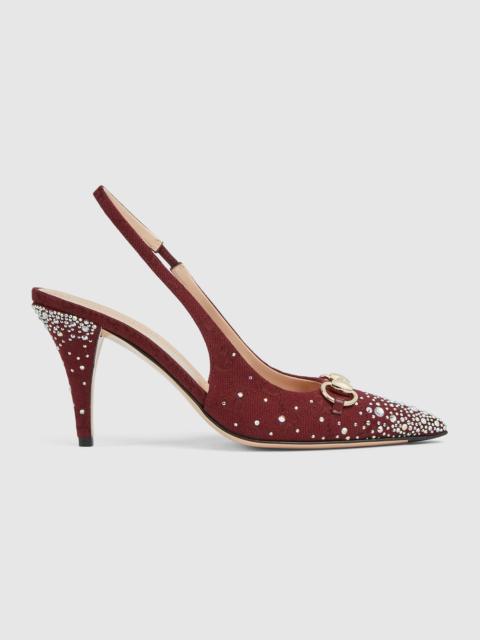 Women's slingback pump with crystal Horsebit