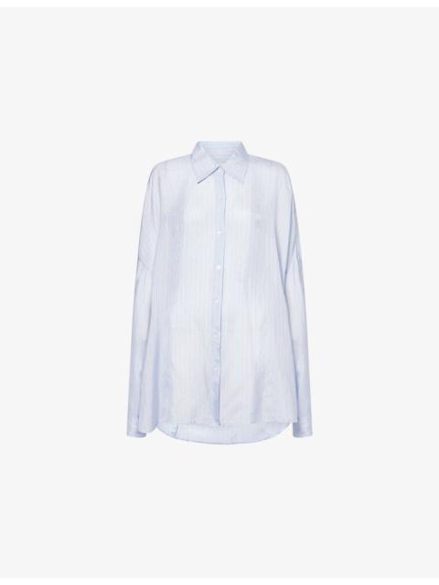 Striped Long-Sleeves Woven Shirt