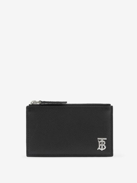 Grainy Leather TB Zip Card Case