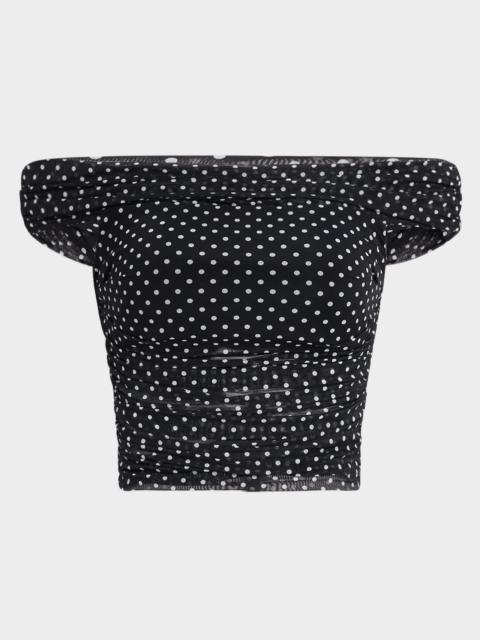 Isadola Folded Off-Shoulder Ruched Top