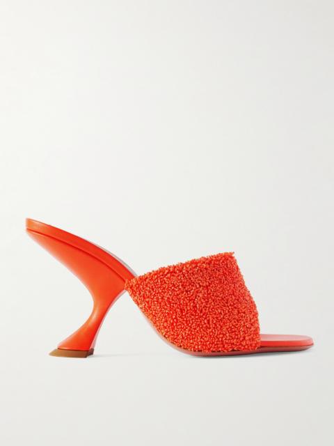 Taylor Leather-trimmed Raffia Mules