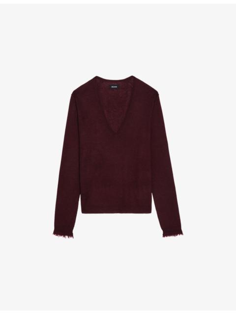 Rivy embroidered-wings cashmere jumper