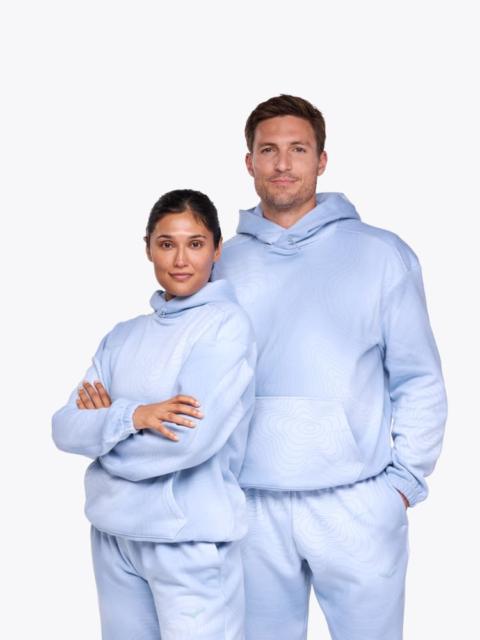 Essential Hoodie in Blue Cloud Topo