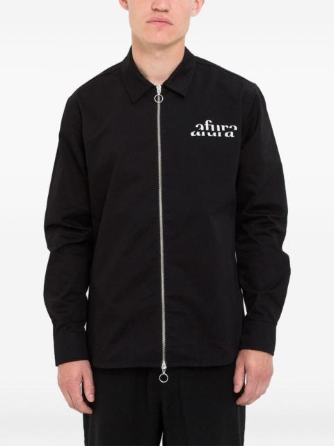 zipped logo-print jacket