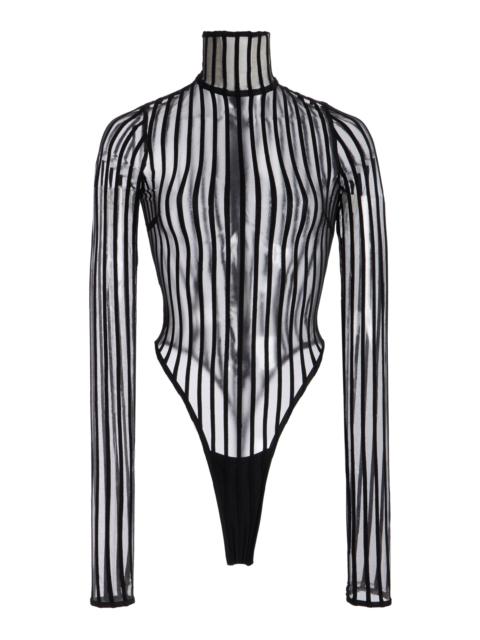 Cross Grain Turtleneck Bodysuit black