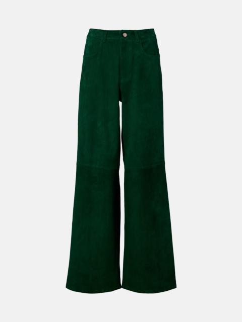 Mytheo suede wide-leg pants