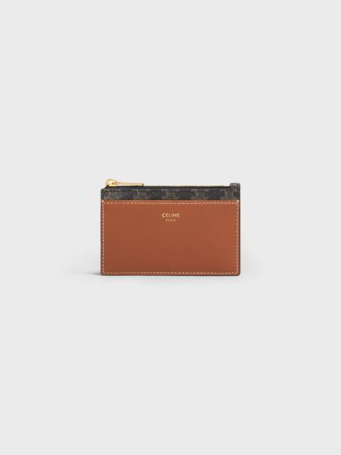 Zipped Card Holder in Triomphe Canvas and Lambskin
