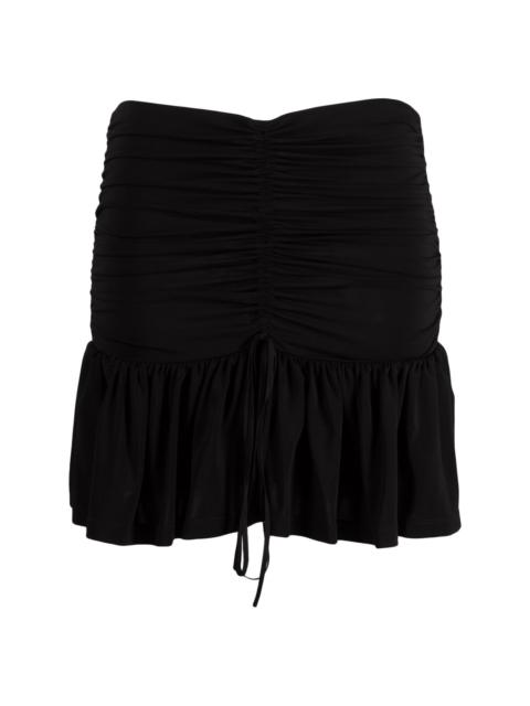 gathered mini skirt
