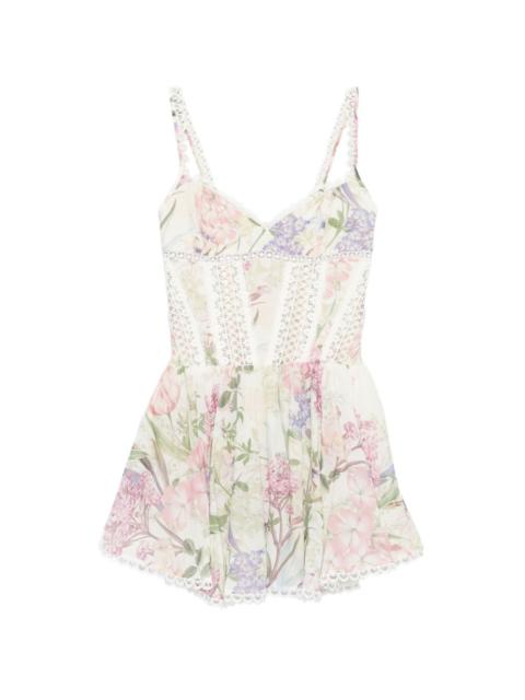 Gardenia floral-print mini dress