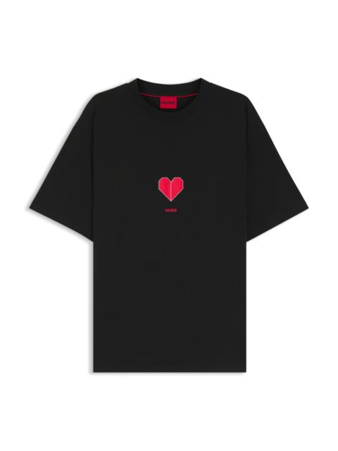 COTTON-JERSEY T-SHIRT WITH ORIGAMI-HEART PRINTS
