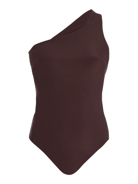 Colette One-Shoulder One-Piece Swimsuit brown
