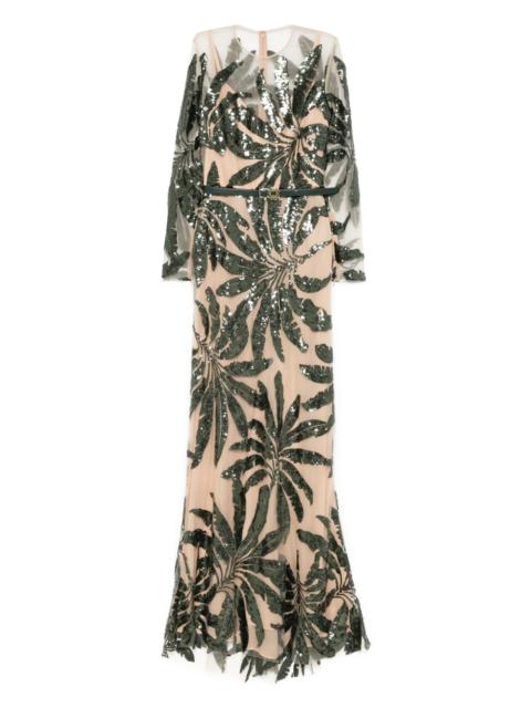 embroidered tulle maxi dress