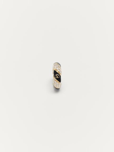 PAS PLUS MONO EARRING IN METAL, ENAMEL AND SWAROVSKI® CRYSTALS