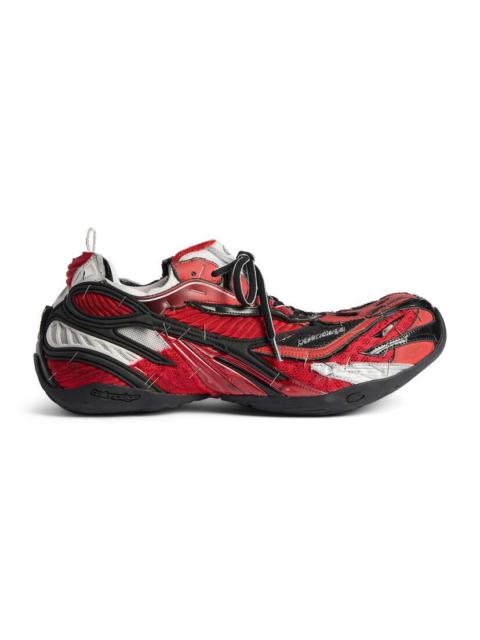 Men's Soleless Sneaker in Red/black/white/silver
