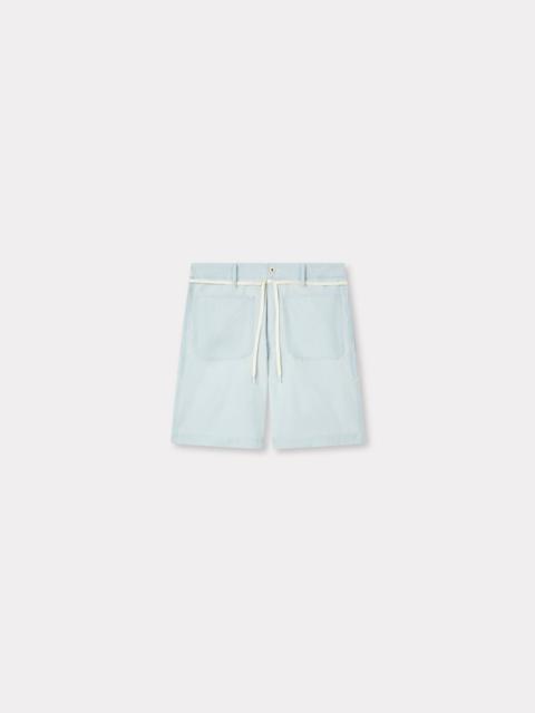 Lace straight short in stone bleach chambray
