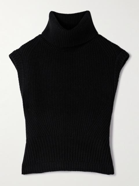 Maple Ribbed Wool-blend Turtleneck Tank