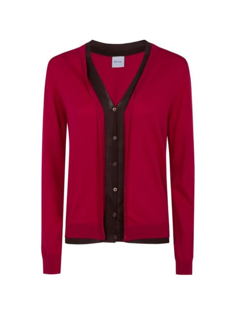 V-neck layered cardigan