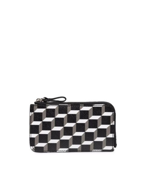 monogram-print zip-up wallet