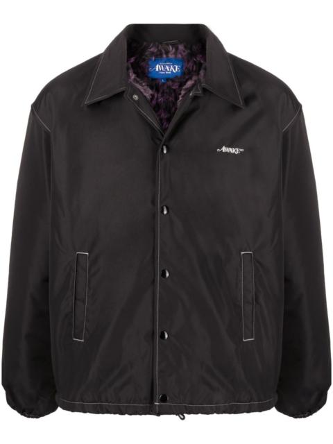 embroidered-logo long-sleeve jacket