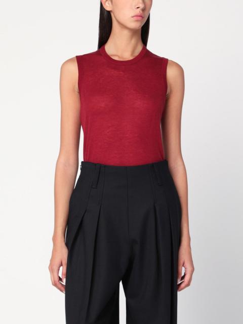 Bordeaux semi-sheer tank top