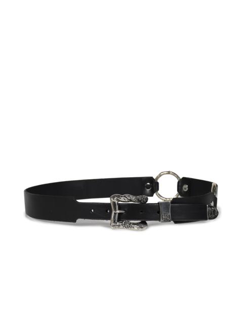 CLASSIC ROSE DOUBLE RING BELT / BLK