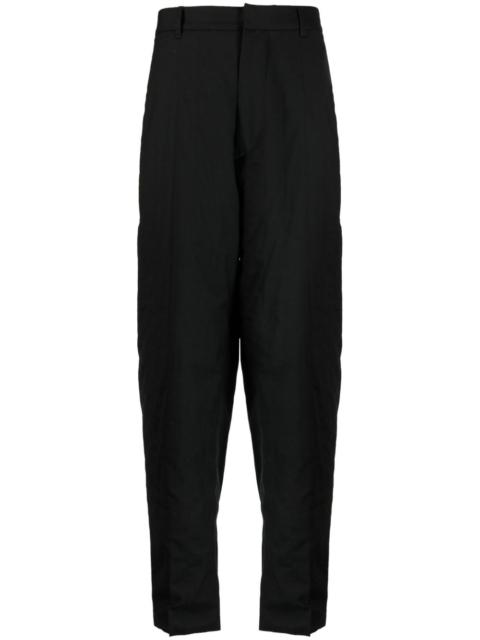 wool-blend tapered tailored trousers