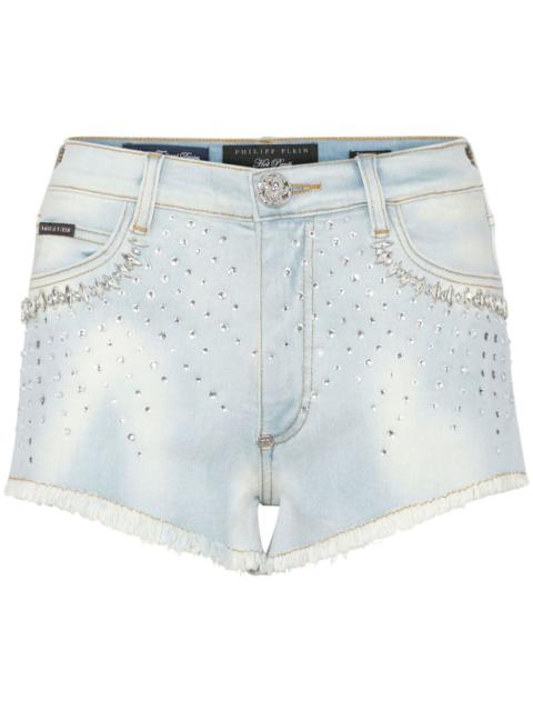 strass denim shorts