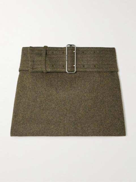 Belted Wool-tweed Mini Skirt